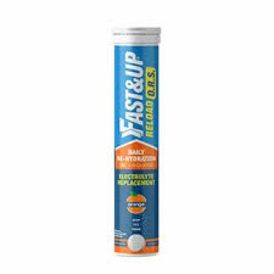 Fast&amp;Up Reload O.R.S with Zinc &amp; D-Glucose for Rehydration | Flavour Effervescent Tablet Orange